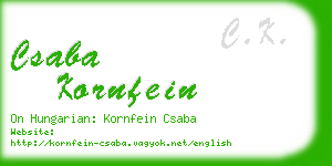 csaba kornfein business card